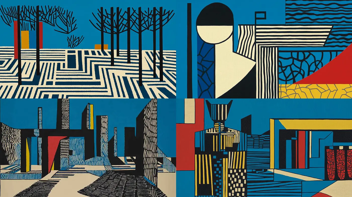 Abstract Geometric Harmony with a Cubist Influence - Midjourney sref style