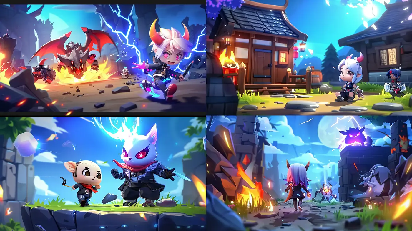 Energetic Cartoon Fantasy with Vivid Storybook Aesthetics - Midjourney sref style