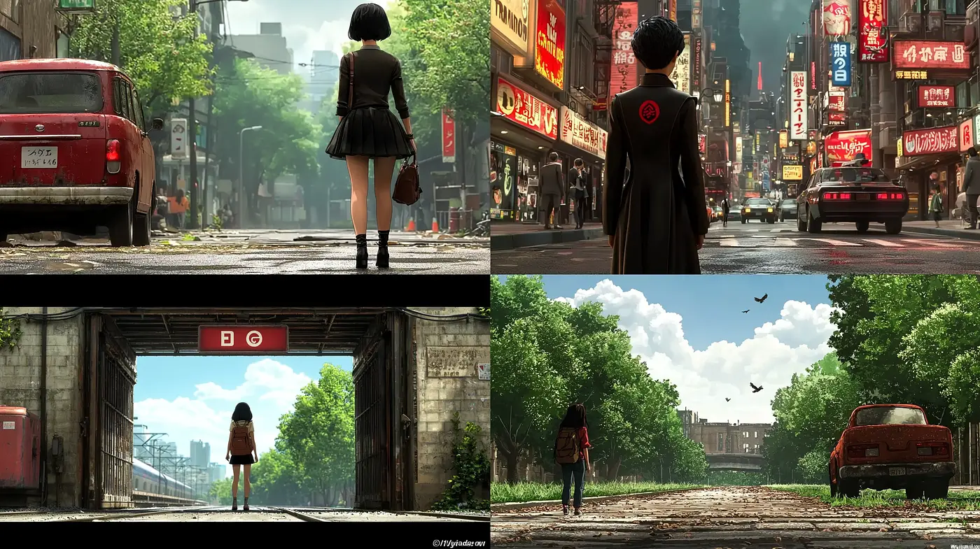 Urban Elegy: The Synthesis of Nostalgia and Futurism in Digital Brushstrokes - Midjourney sref style