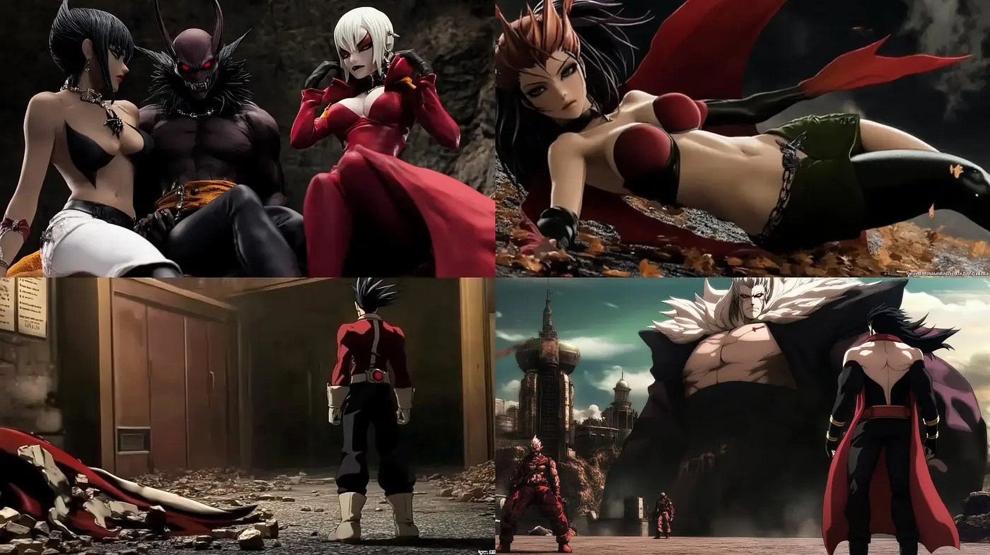 Heroic Elegance in Dark Anime-Inspired Visuals - Midjourney sref style
