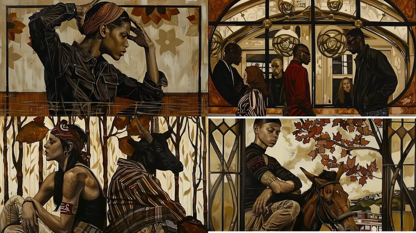 Contemporary Art with a Narrative Depth and Cultural Resonance - Midjourney sref style