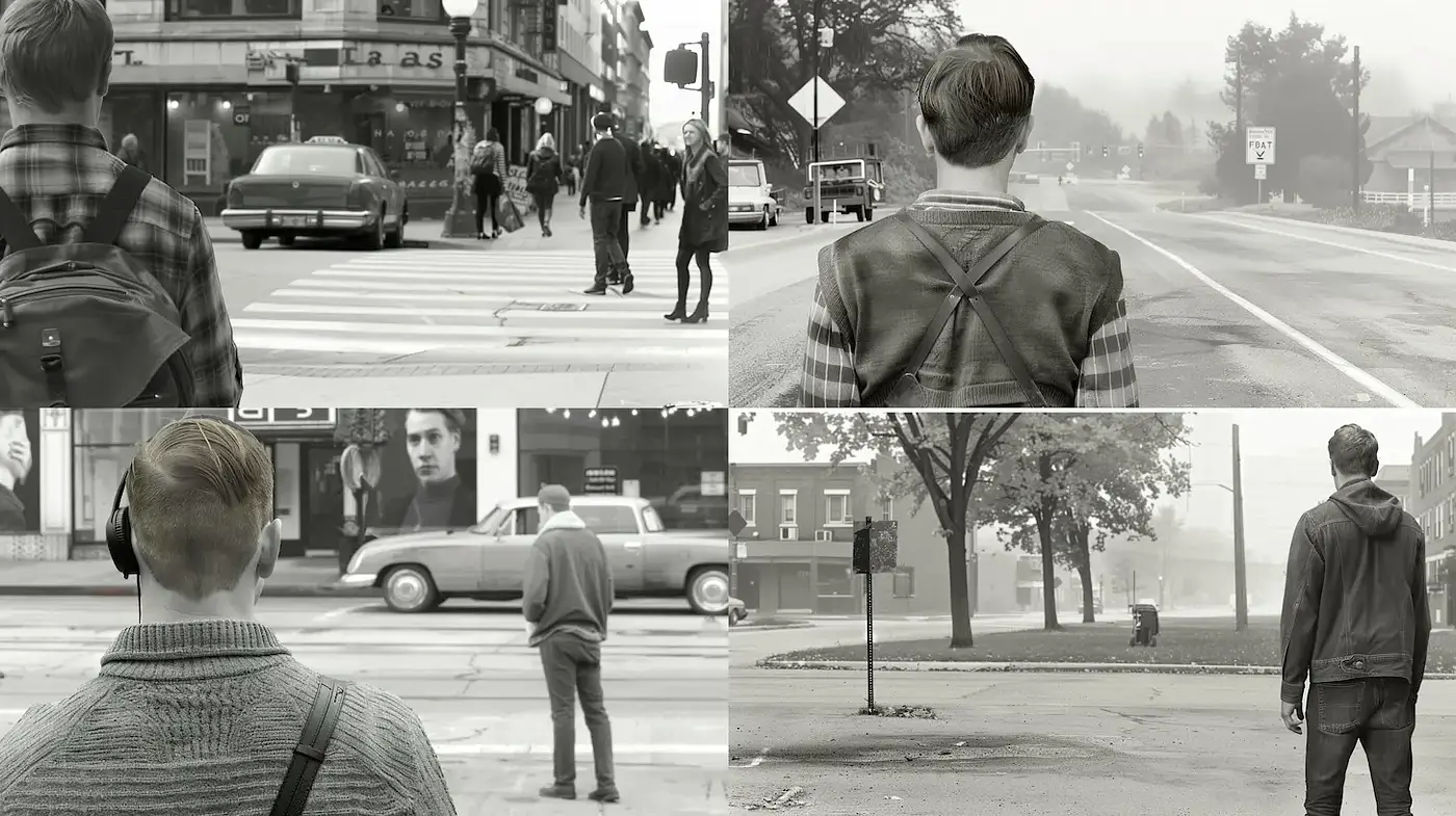 Exploration of Isolation in Monochrome Urban Landscapes - Midjourney sref style