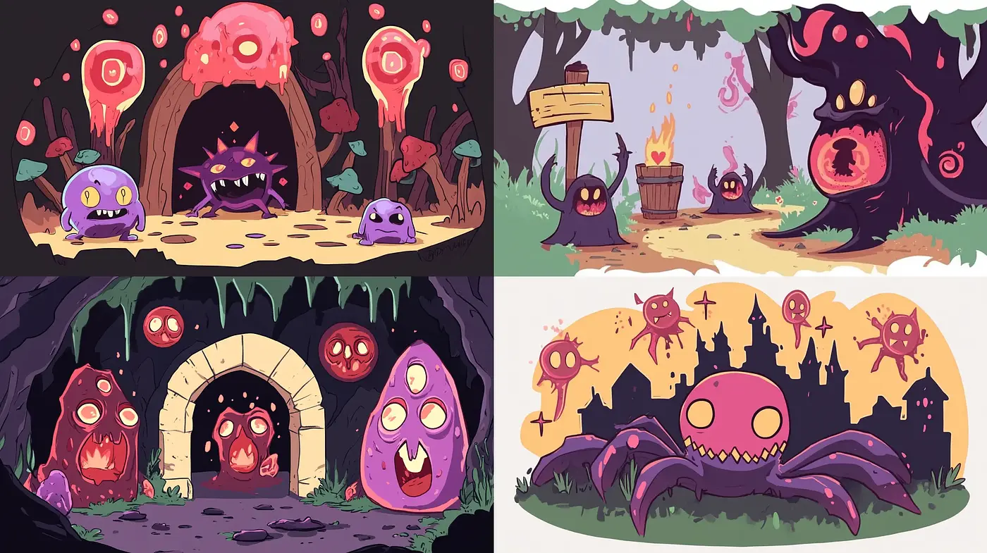 Whimsical Fantasy Illustration with Vibrant Cartoonish Appeal - Midjourney sref style