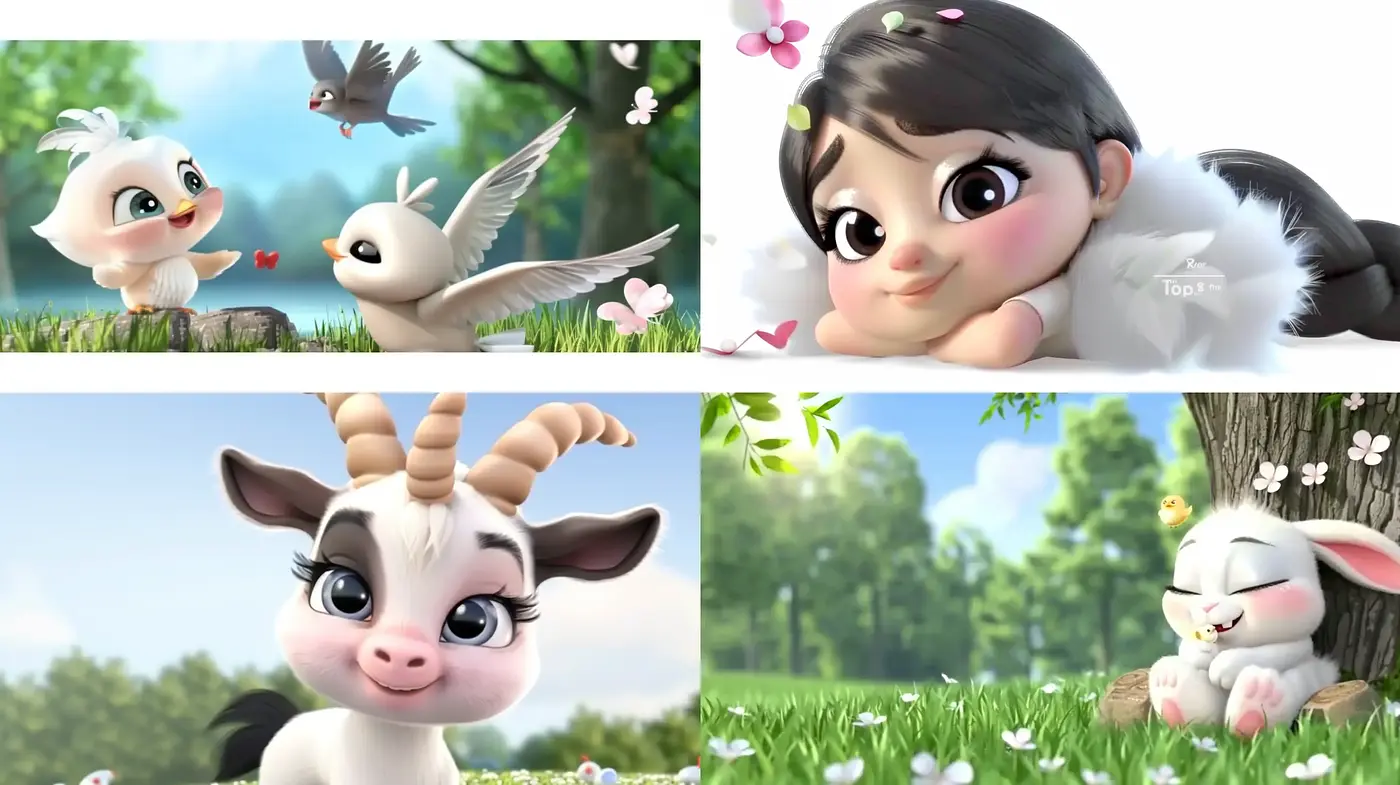 Enchanted Pastoral Whimsy: A Modern Digital Homage to Classic Animation - Midjourney sref style