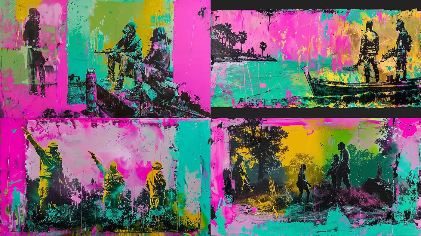Vibrant Postmodern Fusion with a Dynamic Street Art Essence - Midjourney sref style