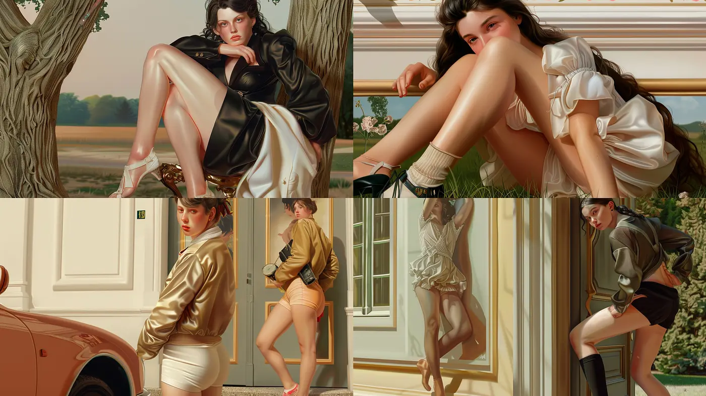Warm Hues and Soft Textures in Stylized Realism: A Study of Consistent Artistic Elements Across Varied Compositions - Midjourney sref style