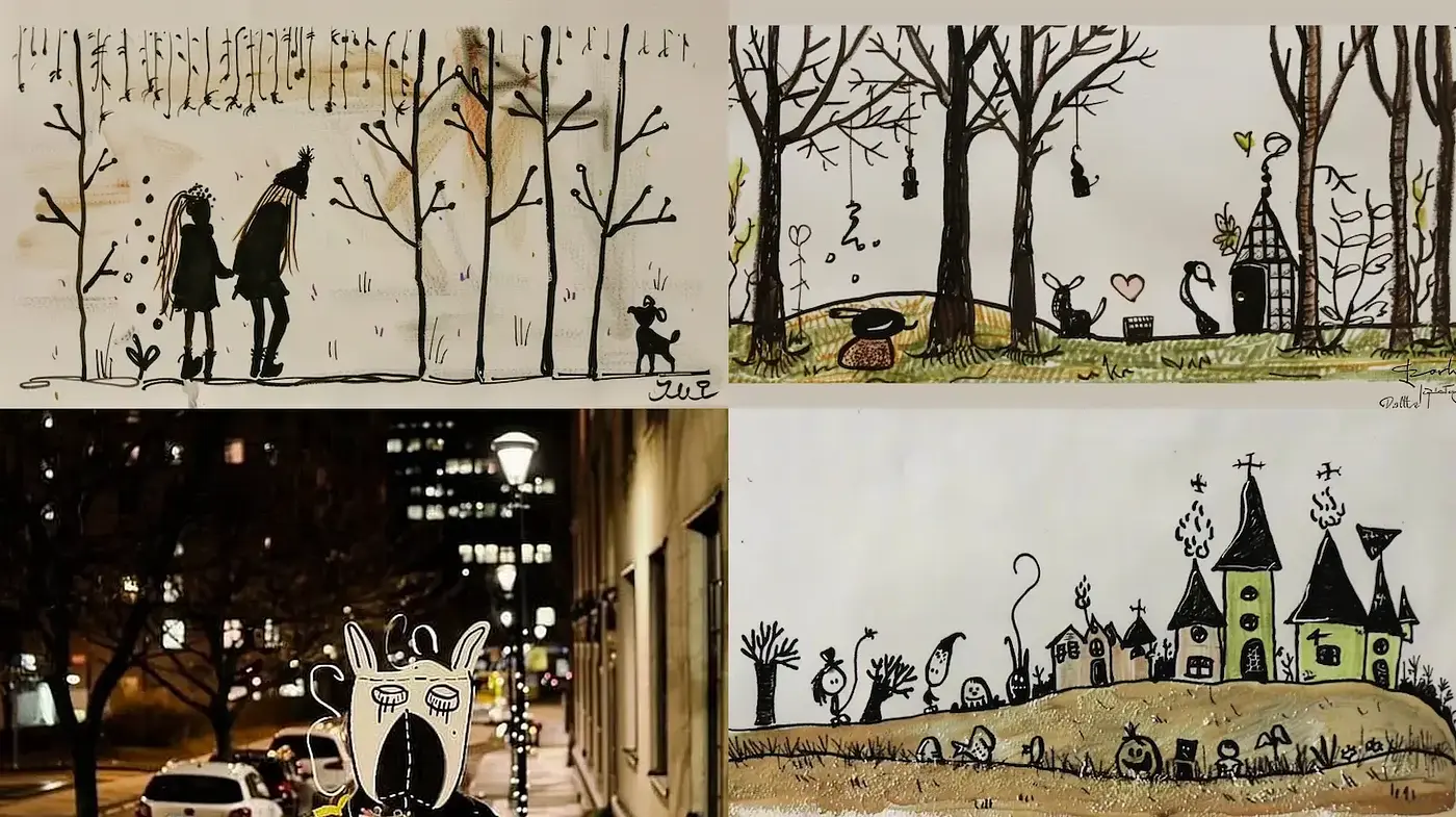Whimsical Illustrative Art with Nostalgic Overtones - Midjourney sref style
