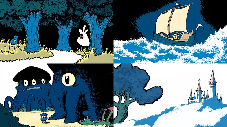 Whimsical Cartoon Aesthetic with Bold Colors