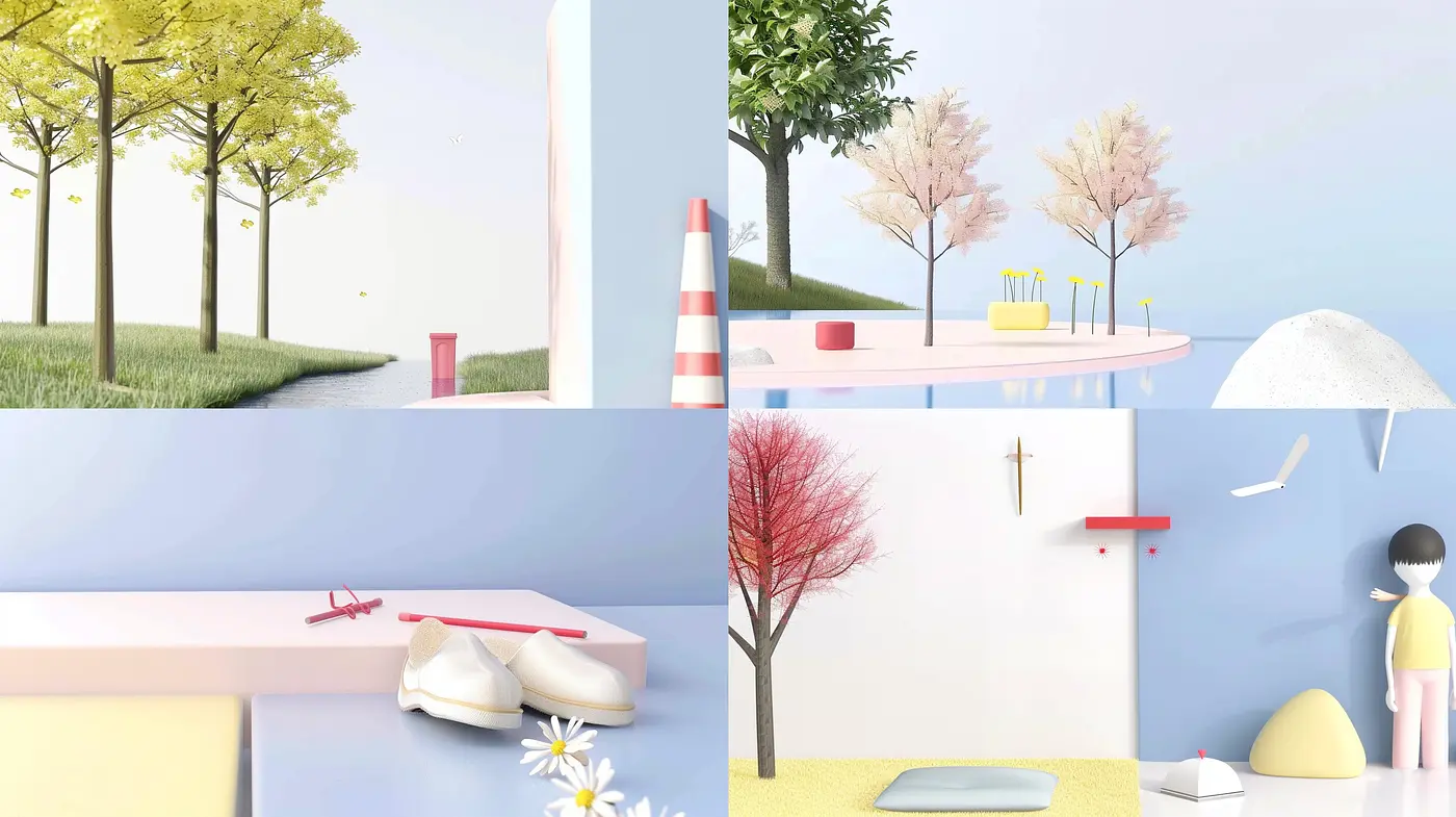 Serene Pastel Dreamscape: A Harmonious Blend of Soft Hues and Tranquil Visions - Midjourney sref style