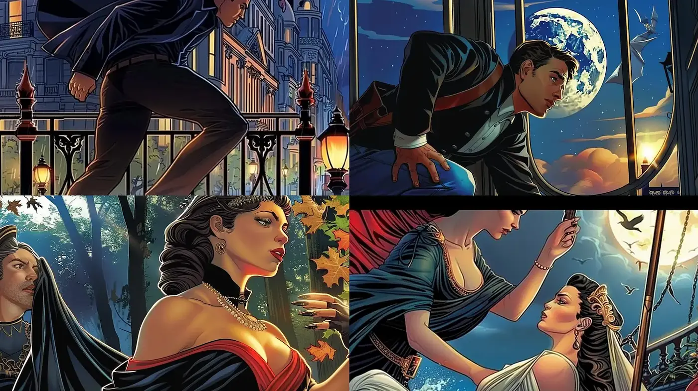 Dynamic and Dramatic Comic-Style Illustrations with a Cinematic Flair - Midjourney sref style