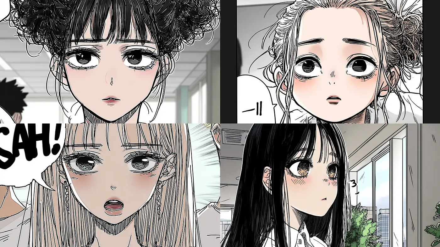 Emotive Character Expressions in Minimalist Manga Style - Midjourney sref style