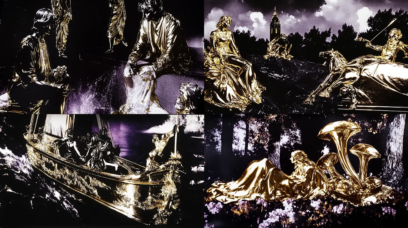 Baroque Elegance with Surreal Noir Overtones - Midjourney sref style
