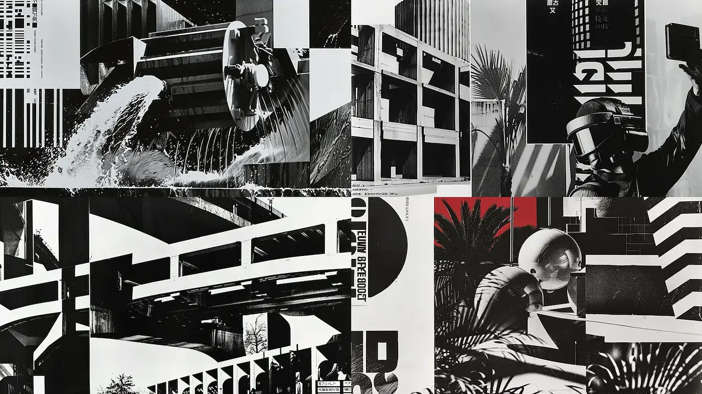 Dynamic and Futuristic Collage with Abstract Urban Influences - Midjourney sref style