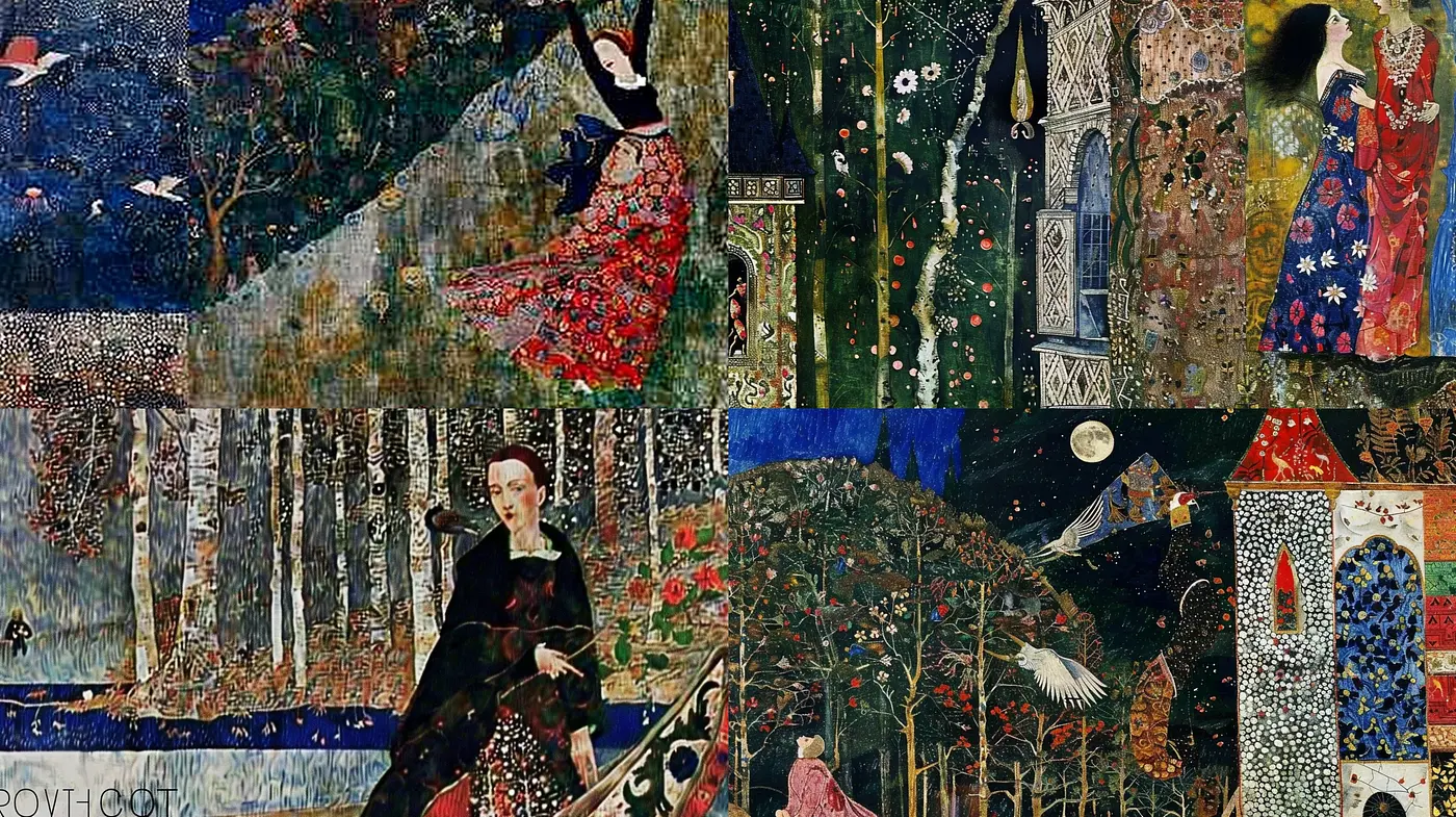 Ethereal Nocturne: A tapestry of moonlit gardens with timeless elegance - Midjourney sref style