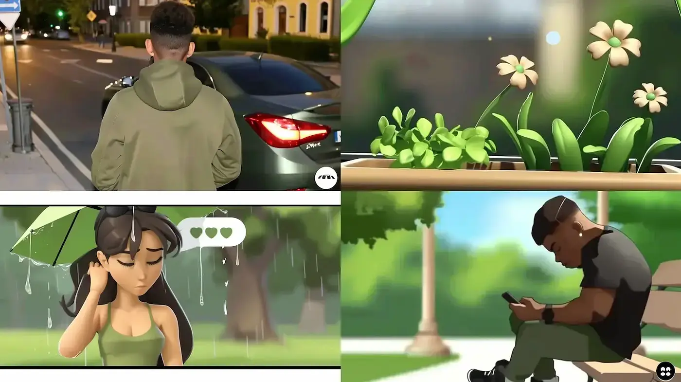Modern Animation Style with a Blend of Realism and Cartoon Elements - Midjourney sref style