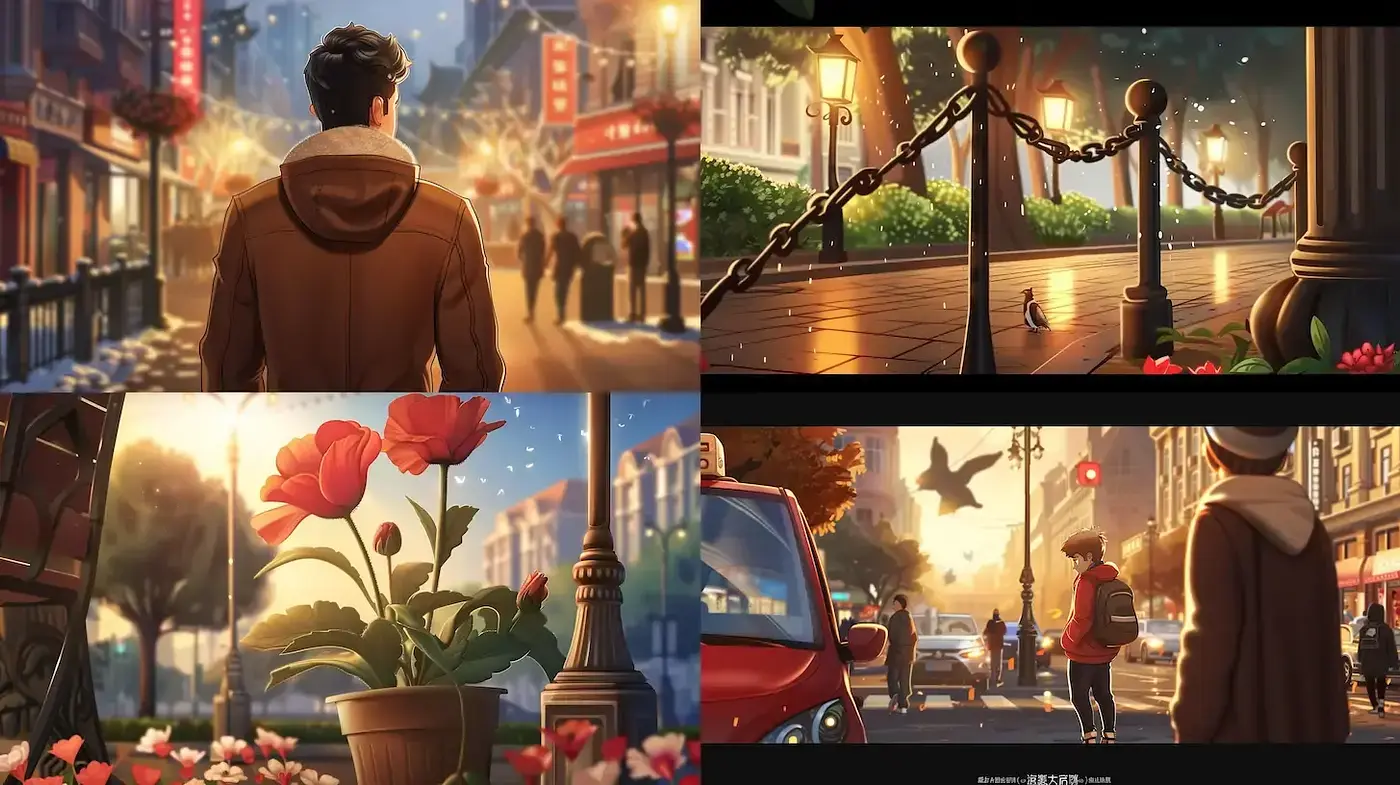 Charming and Whimsical Urban Scenes with a Touch of Nostalgia - Midjourney sref style
