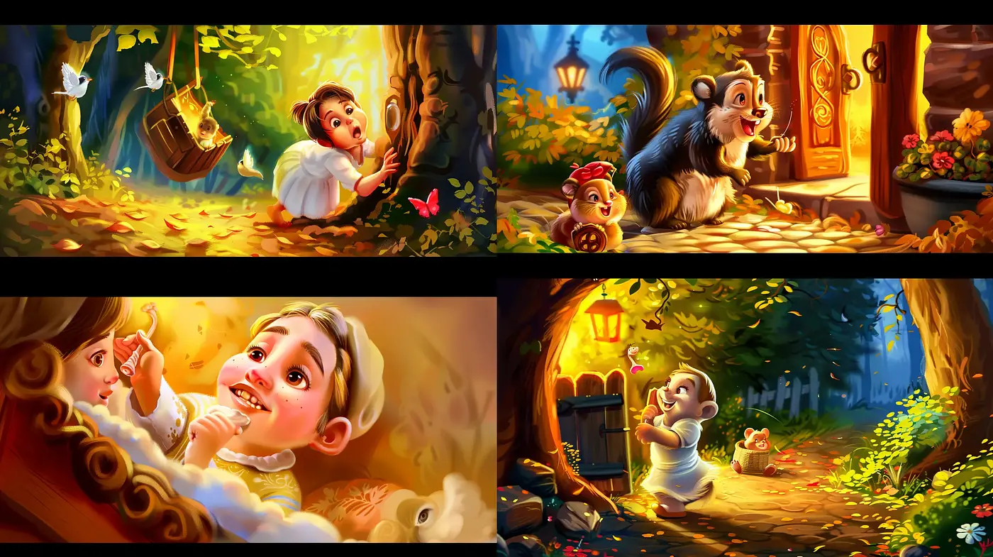 Enchanted Forest Whimsy: A Journey Through Storybook Warmth and Charm - Midjourney sref style