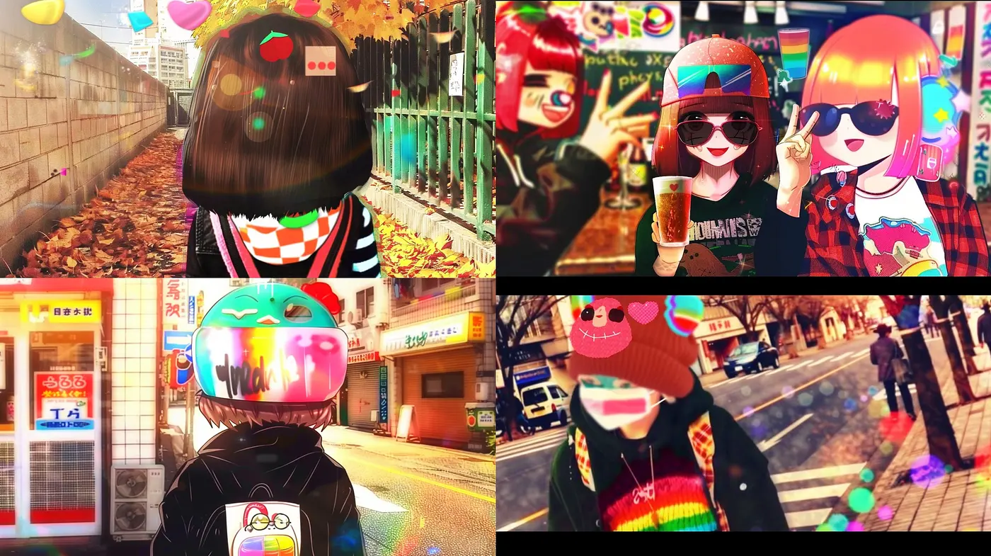 Eclectic Neon Harajuku: A Fusion of Vibrant Anime-inspired Street Fashion and Digital Artistry - Midjourney sref style