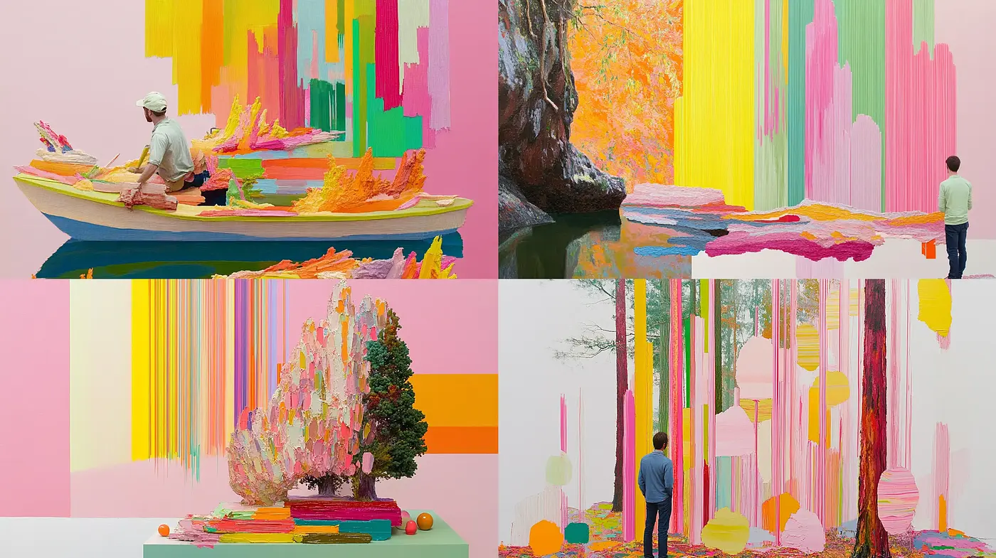 Surreal Chromatic Textures: A Contemplative Exploration of Color and Form - Midjourney sref style