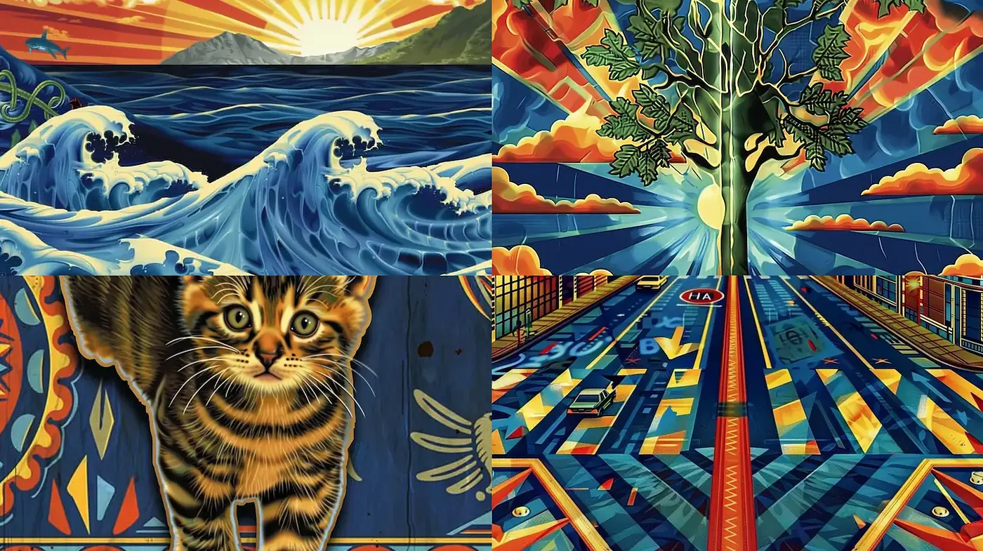 Vibrant and Playful Illustrations with Elemental Themes - Midjourney sref style