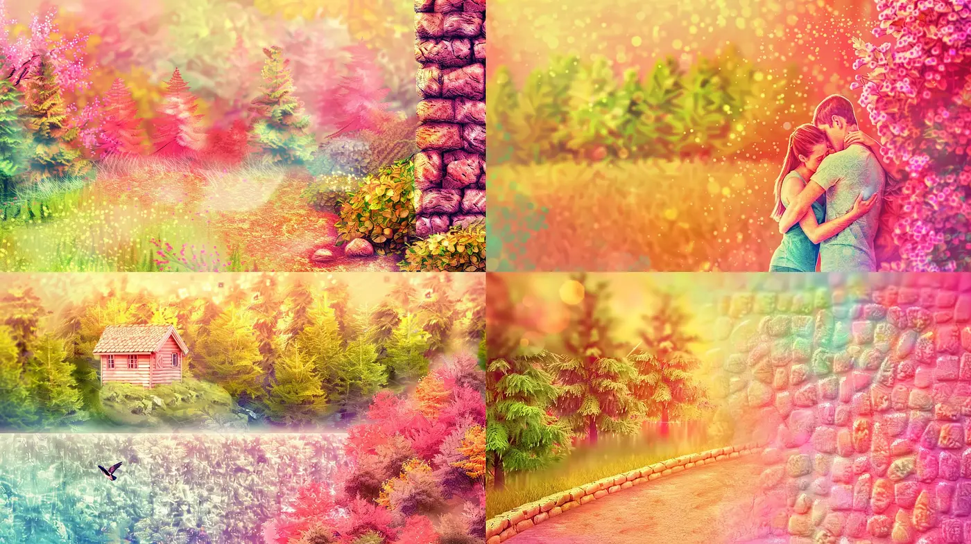 Chromatic Dreamscapes: A Melding of Vivid Hues and Ethereal Textures - Midjourney sref style