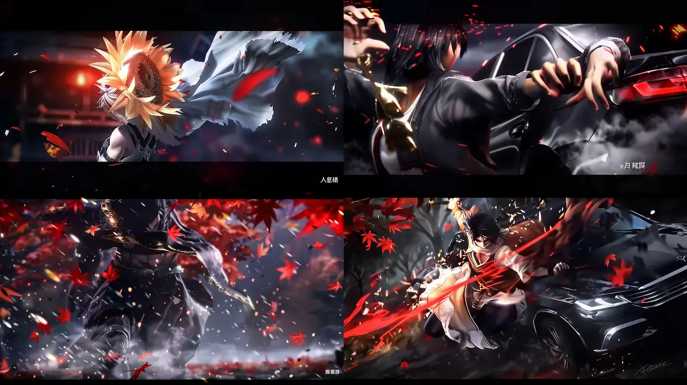 Dynamic and Intense Anime-Inspired Action Aesthetic - Midjourney sref style