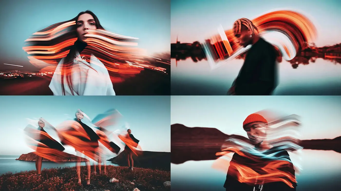 Dynamic and Ethereal Imagery with Motion Effects - Midjourney sref style