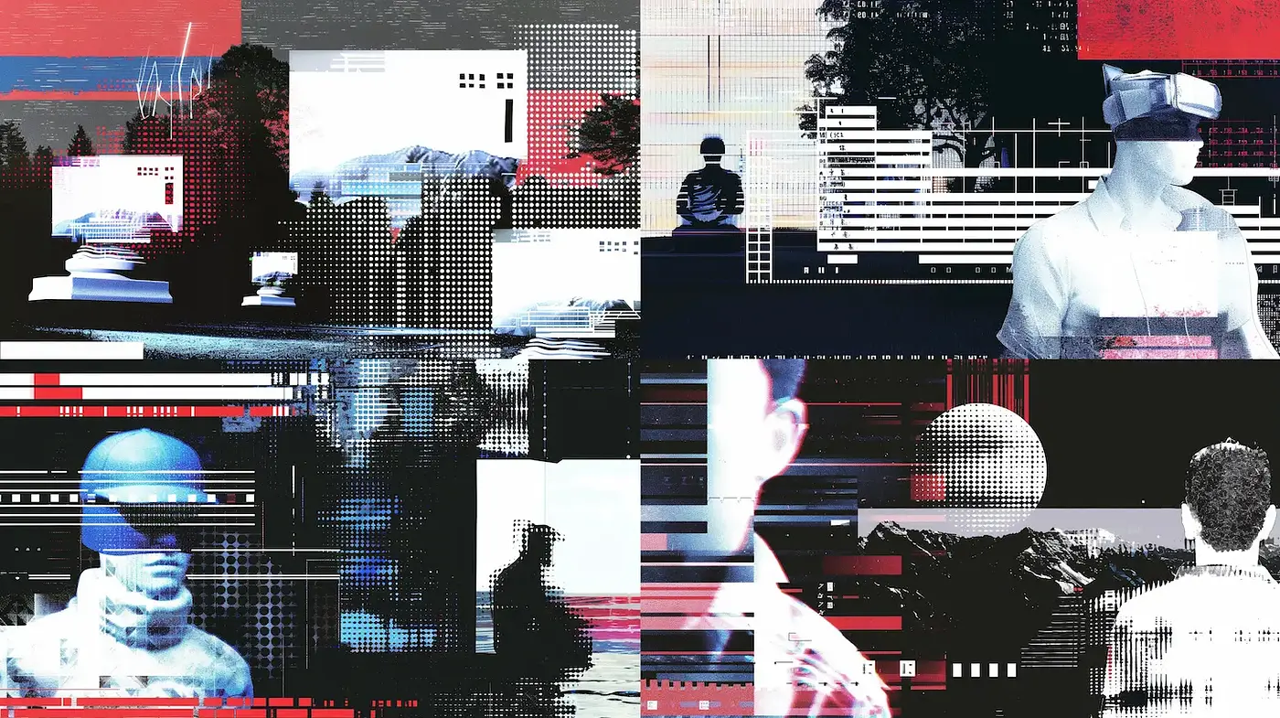 Futuristic Glitch Aesthetic with a Retro Twist - Midjourney sref style