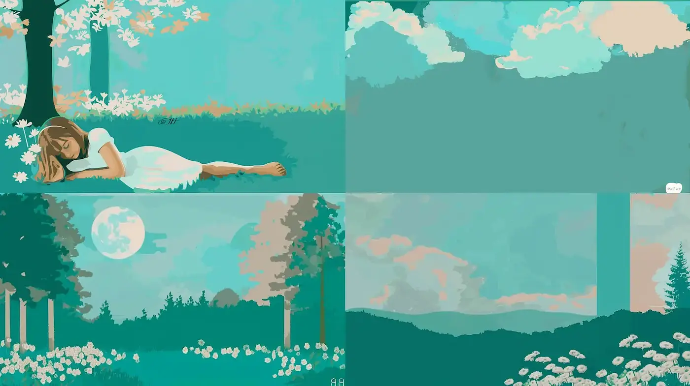 Dreamy and Serene Nature Illustrations with Soft Color Palette - Midjourney sref style