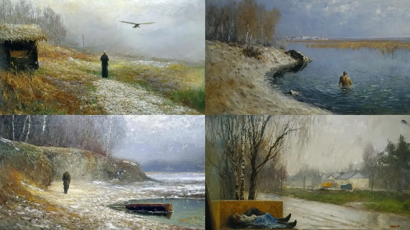 Lingering Mists of Melancholic Landscapes: A Homage to Quietude in Nature - Midjourney sref style