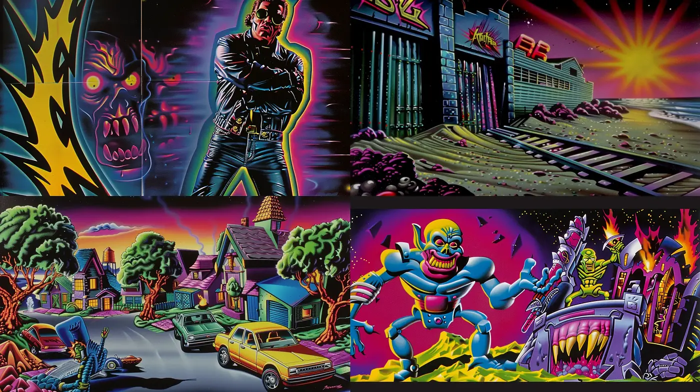 Retrofuturistic Outburst with Surreal Overtones - Midjourney sref style