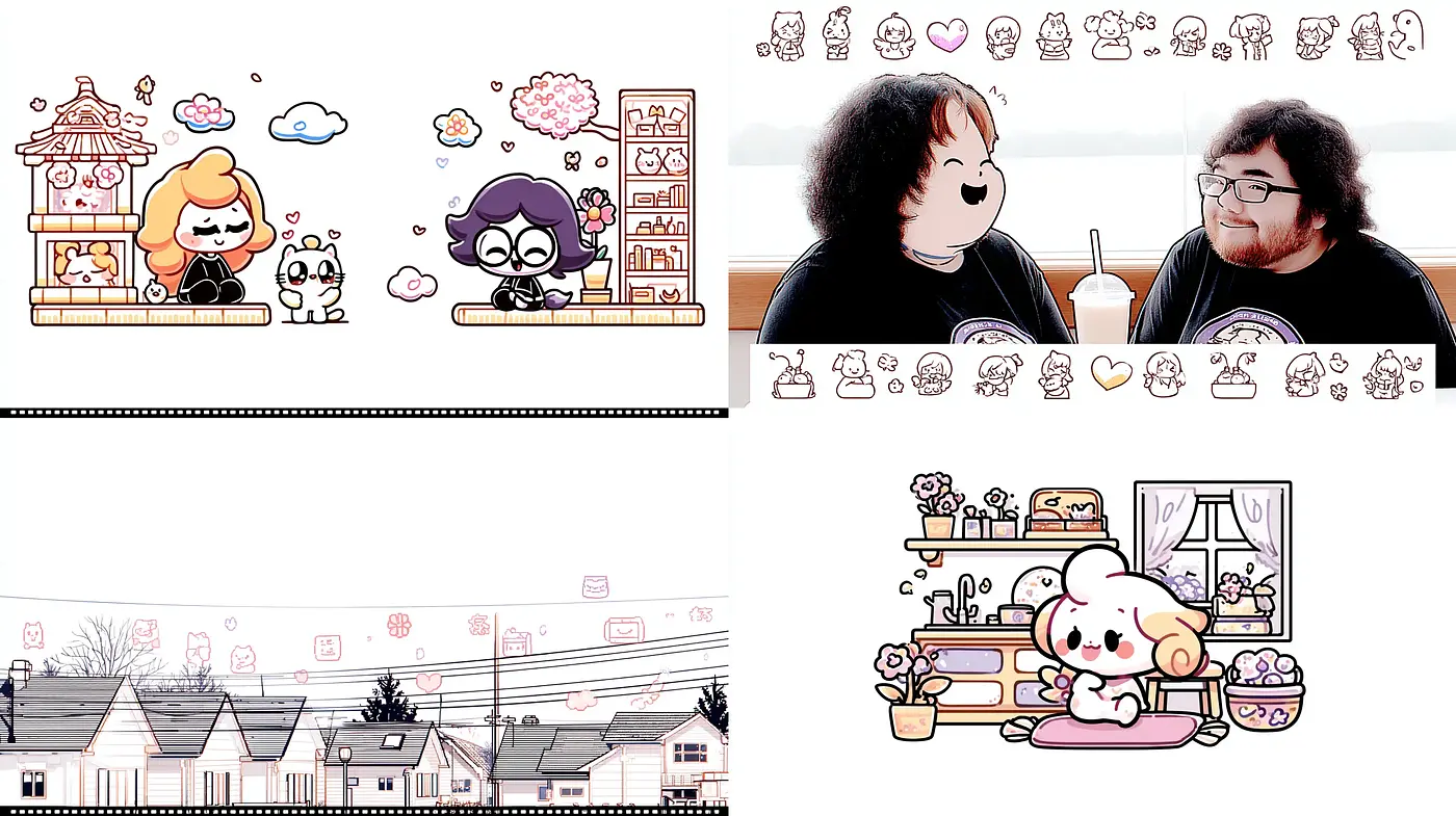 Charming Whimsical Illustrations with a Playful Aesthetic - Midjourney sref style