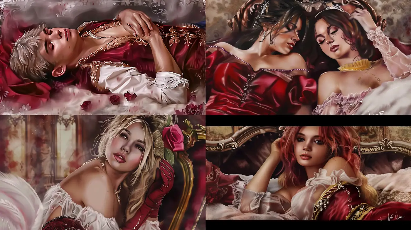 Romantic Baroque Reverie with a Modern Digital Brush - Midjourney sref style