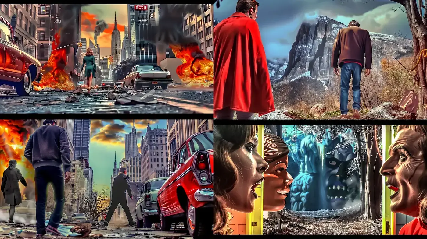 Dramatic Urban Apocalypses with a Surreal Twist - Midjourney sref style