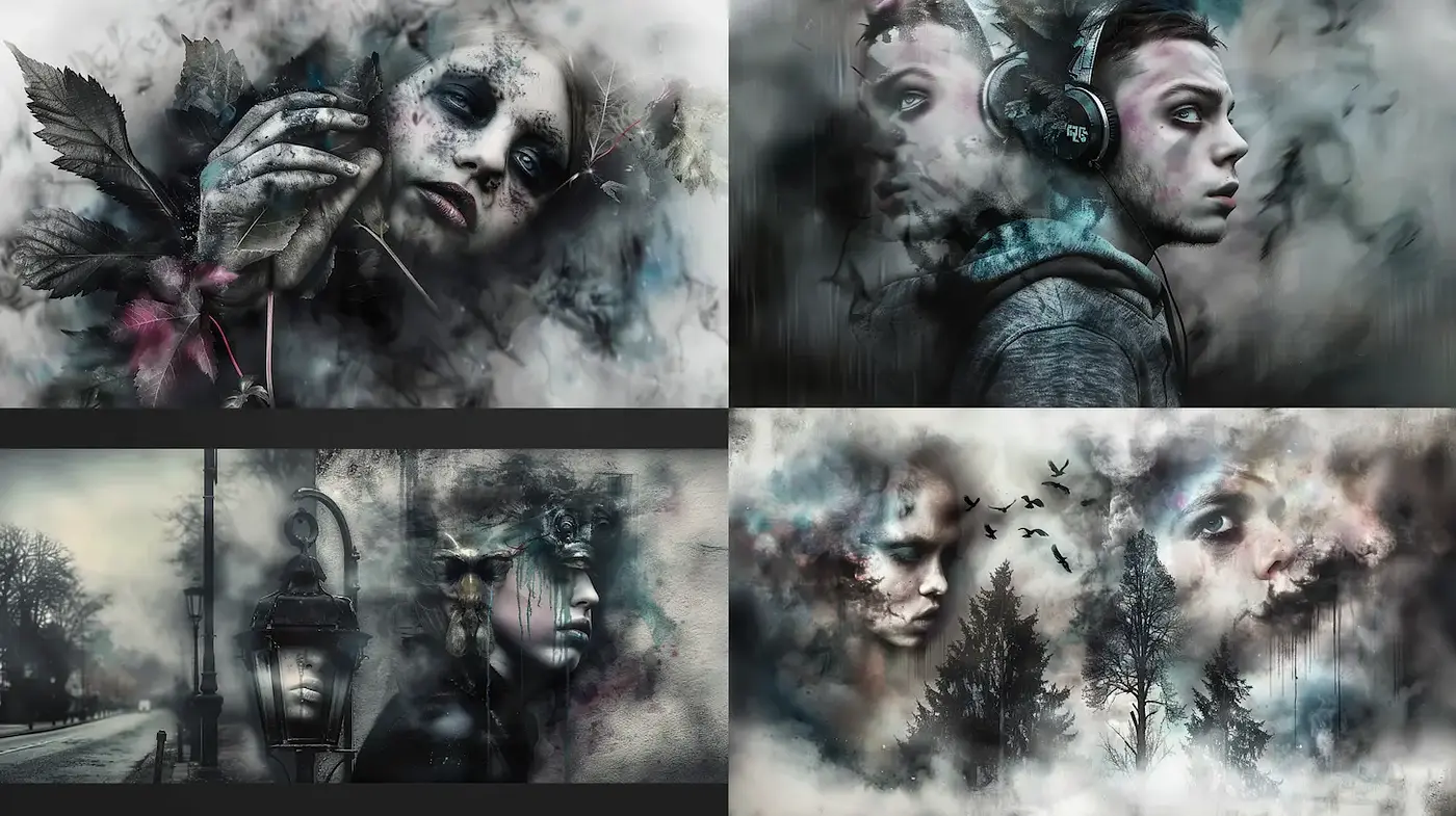 Ethereal and Emotional Portraiture with a Mysterious Aesthetic - Midjourney sref style
