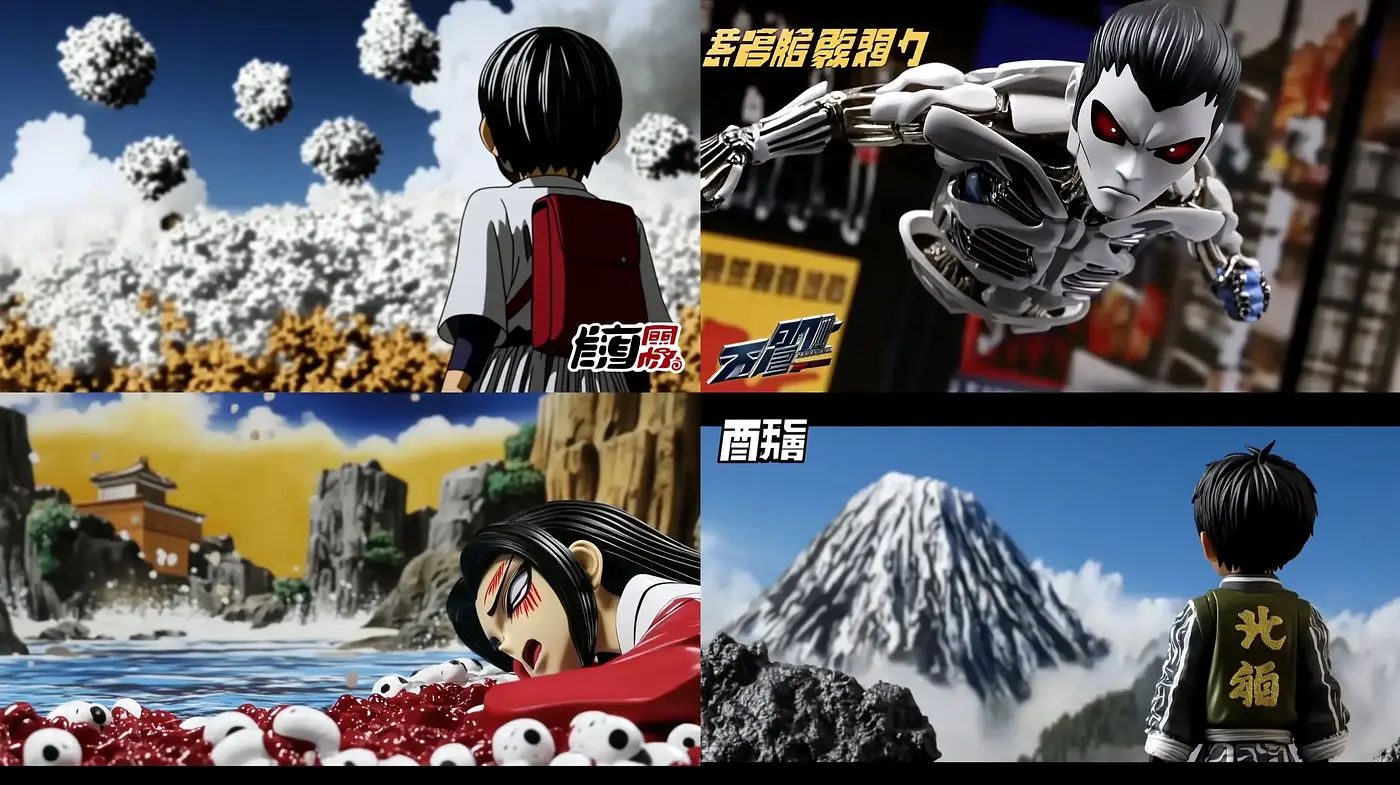 Dynamic Anime-Inspired Action with Expressive Brushwork and Intense Color Contrasts - Midjourney sref style