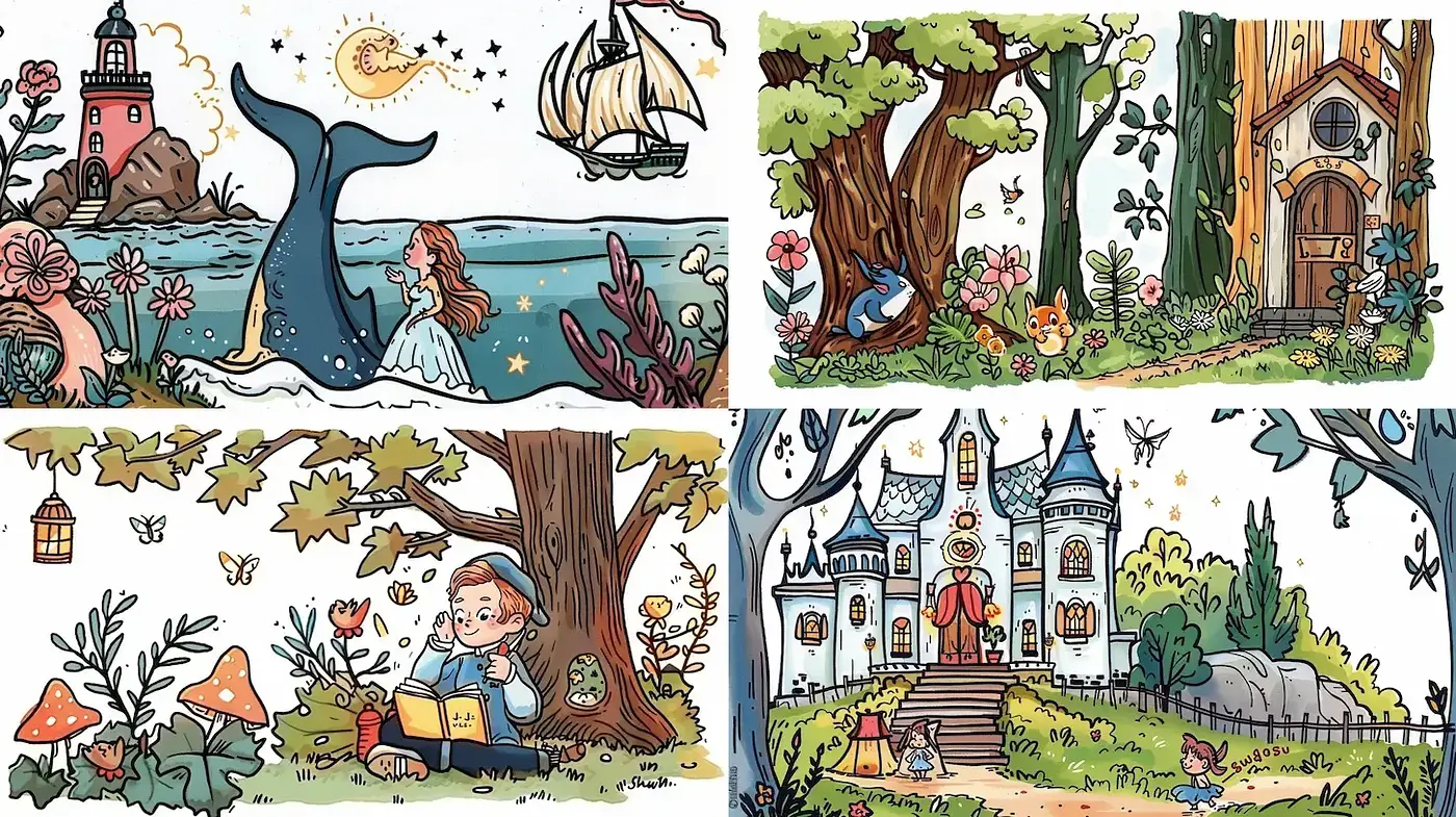 Charming Whimsical Illustrations with a Touch of Fantasy - Midjourney sref style