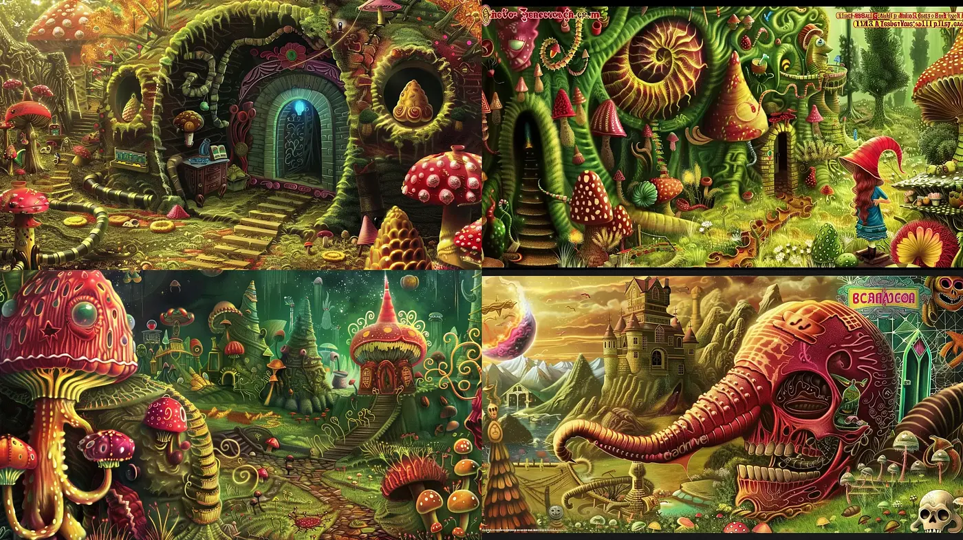 Surreal Fantasia of Organic Enchantment - Midjourney sref style