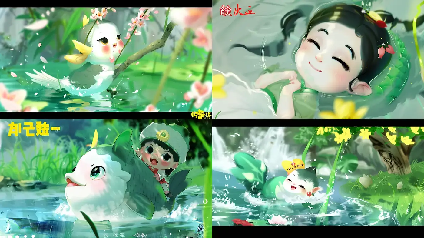 Whimsical and Playful Art with Nature Elements - Midjourney sref style
