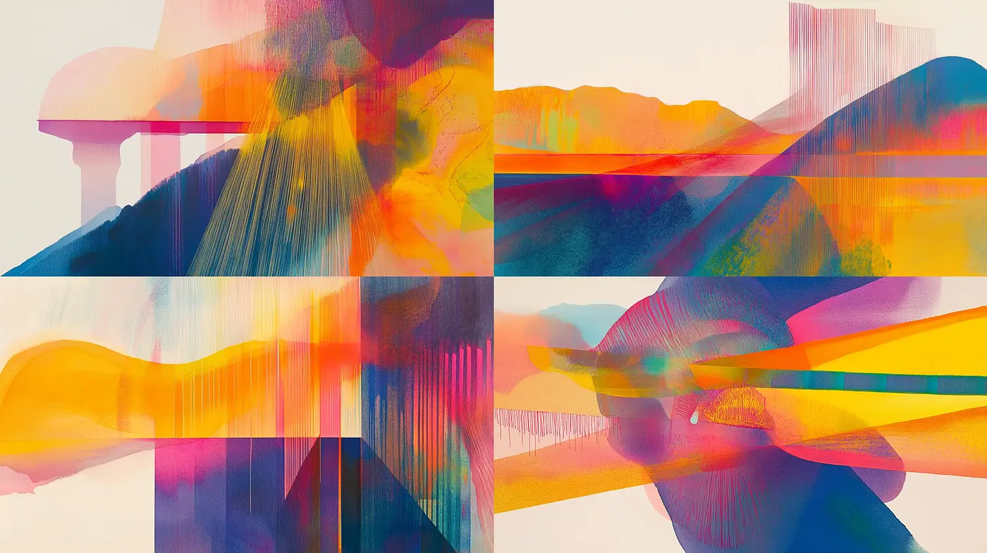 Abstract Color Fusion: A Dance of Textures and Hues - Midjourney sref style