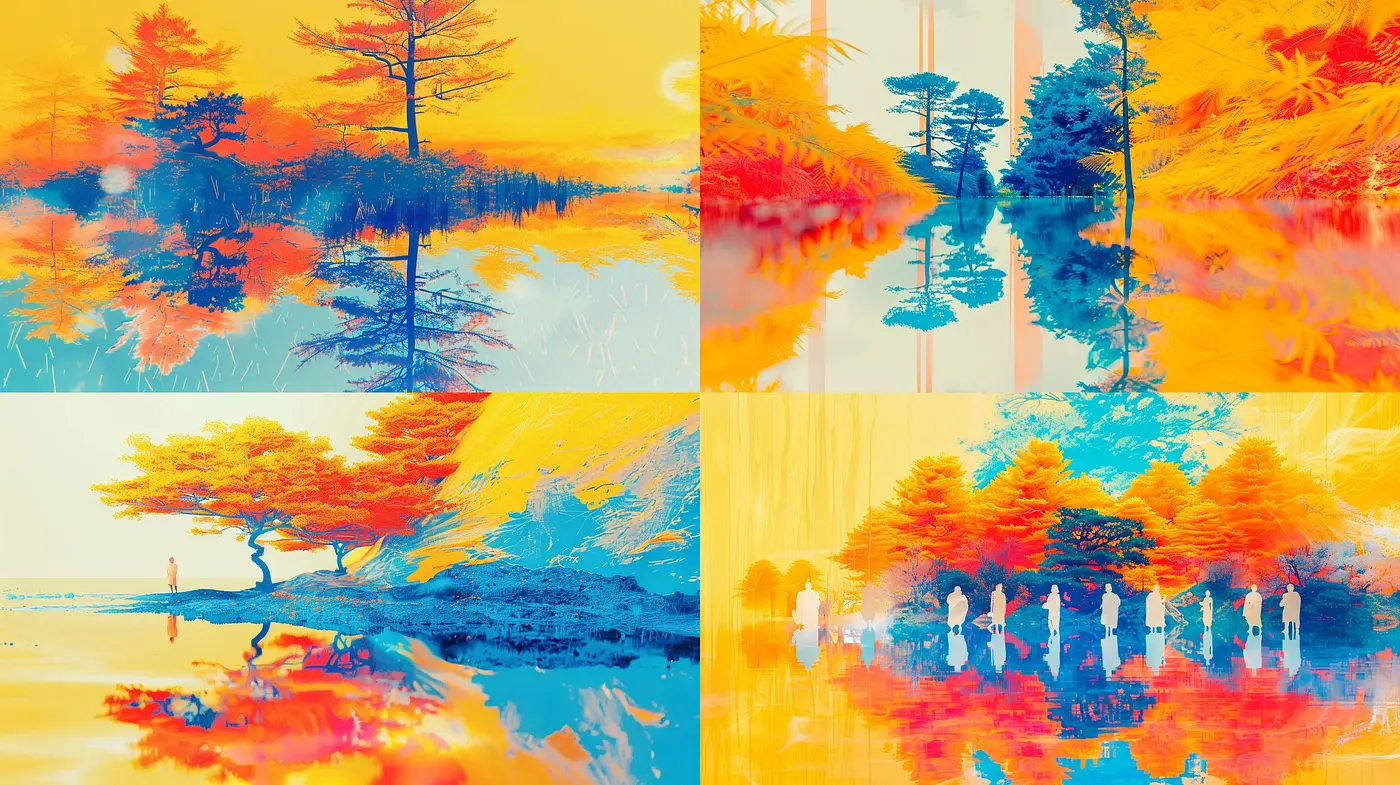 Warm Hues of Reflective Serenity: A Consistent Color Dance in Stylized Textures - Midjourney sref style