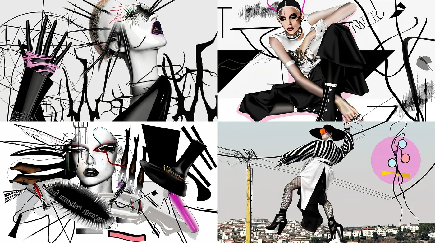 Surreal Contrasts with Graffiti Elements and Futuristic Overtones - Midjourney sref style