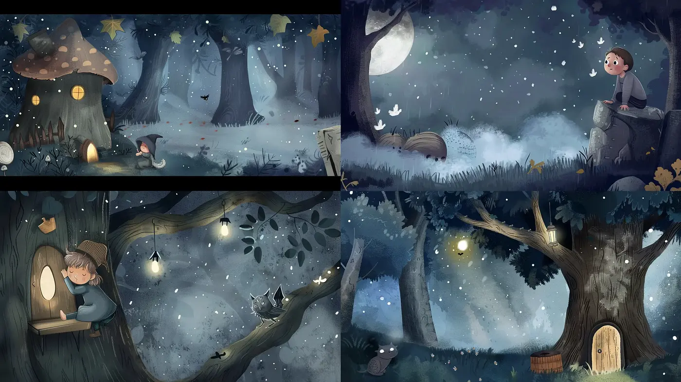 Enchanted Nocturnal Whimsy: A Dreamy Interpretation of Twilight Fantasy - Midjourney sref style