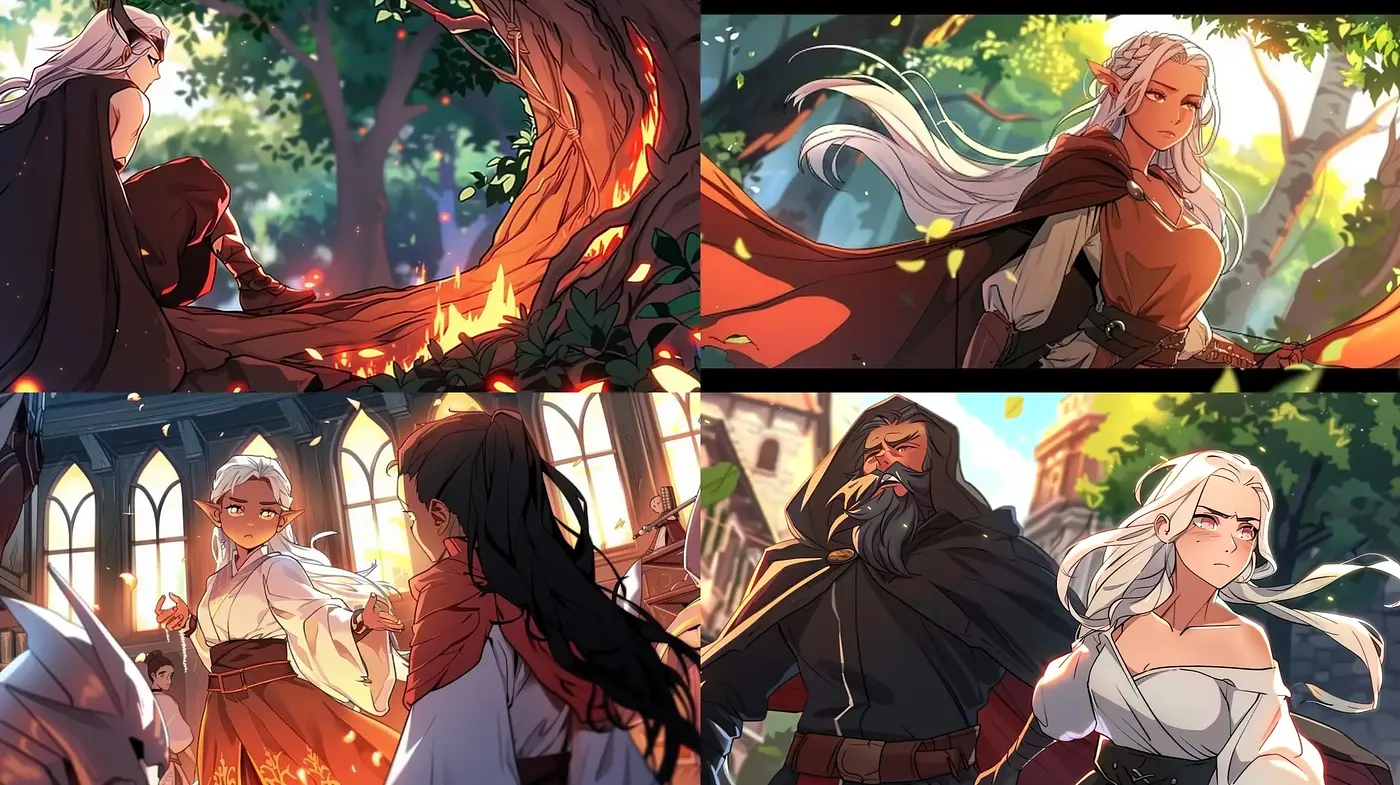 Ethereal Light and Dynamic Shadows in Stylized Fantasy Art - Midjourney sref style