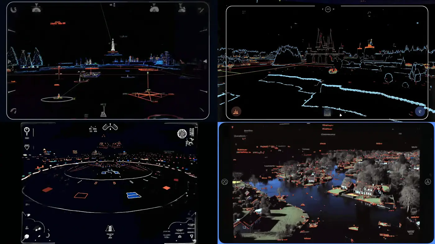 Futuristic, neon-infused landscapes with a technological aesthetic - Midjourney sref style