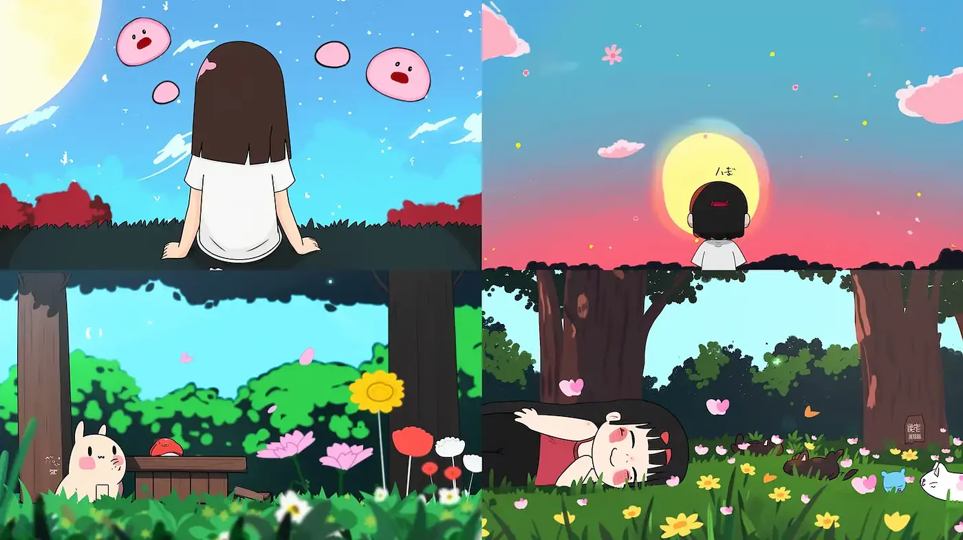 Charming and Playful Anime-inspired Landscape Illustrations - Midjourney sref style