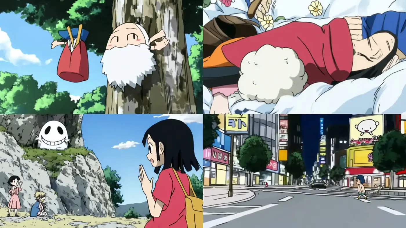 Whimsical Anime-Inspired Tableaus with Energetic Linework - Midjourney sref style