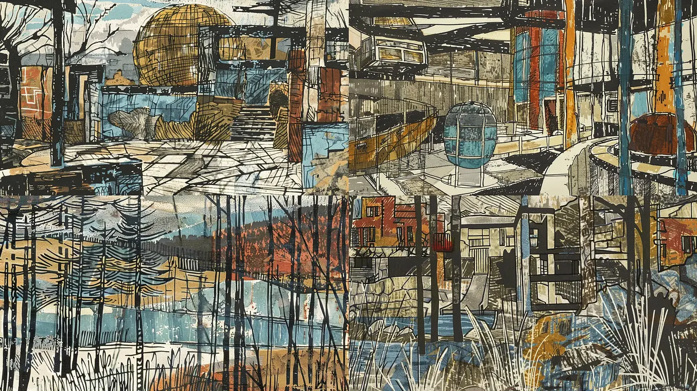 Vibrant Textured Tapestry of Abstract Forms - Midjourney sref style