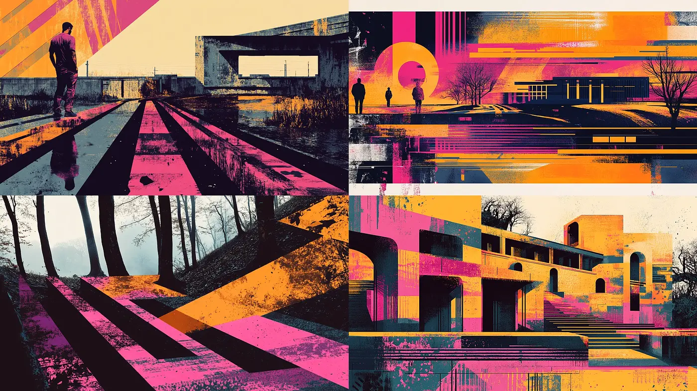 Contemporary Retro-Futurism with Stylized Geometric Patterns - Midjourney sref style