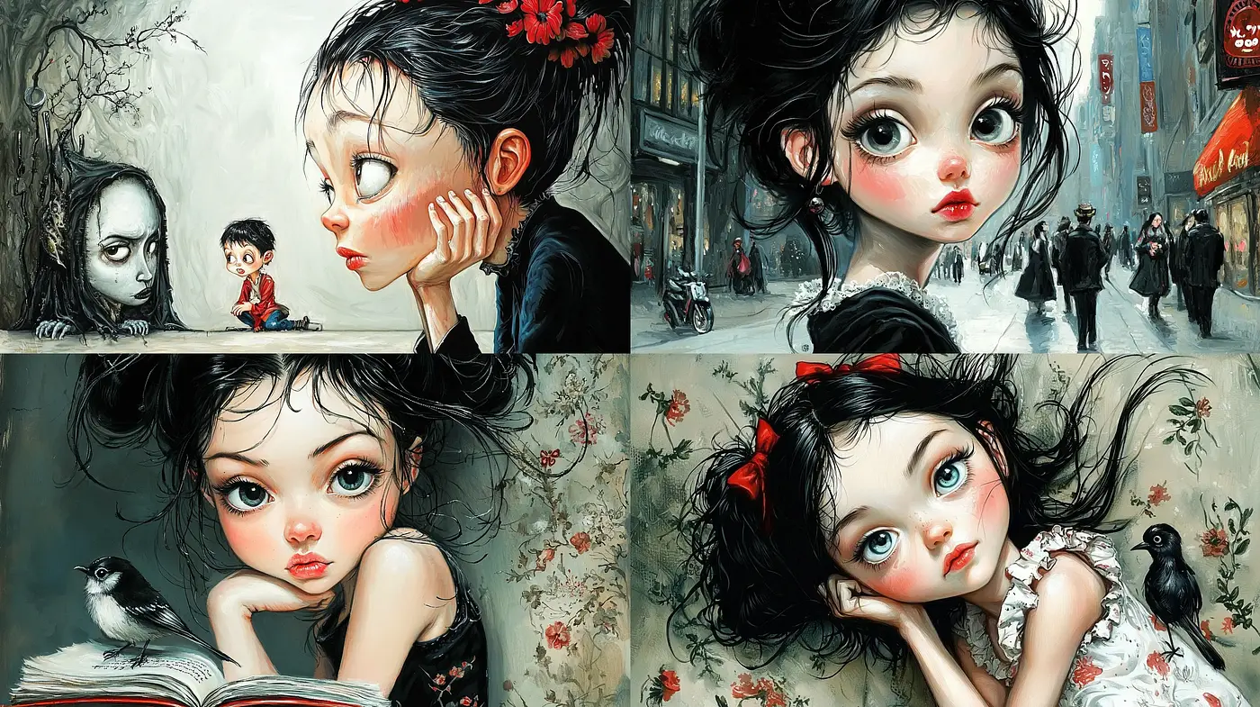 Enigmatic Elegance: A Whimsical Blend of Surrealism and Neo-Victorian Aesthetics - Midjourney sref style